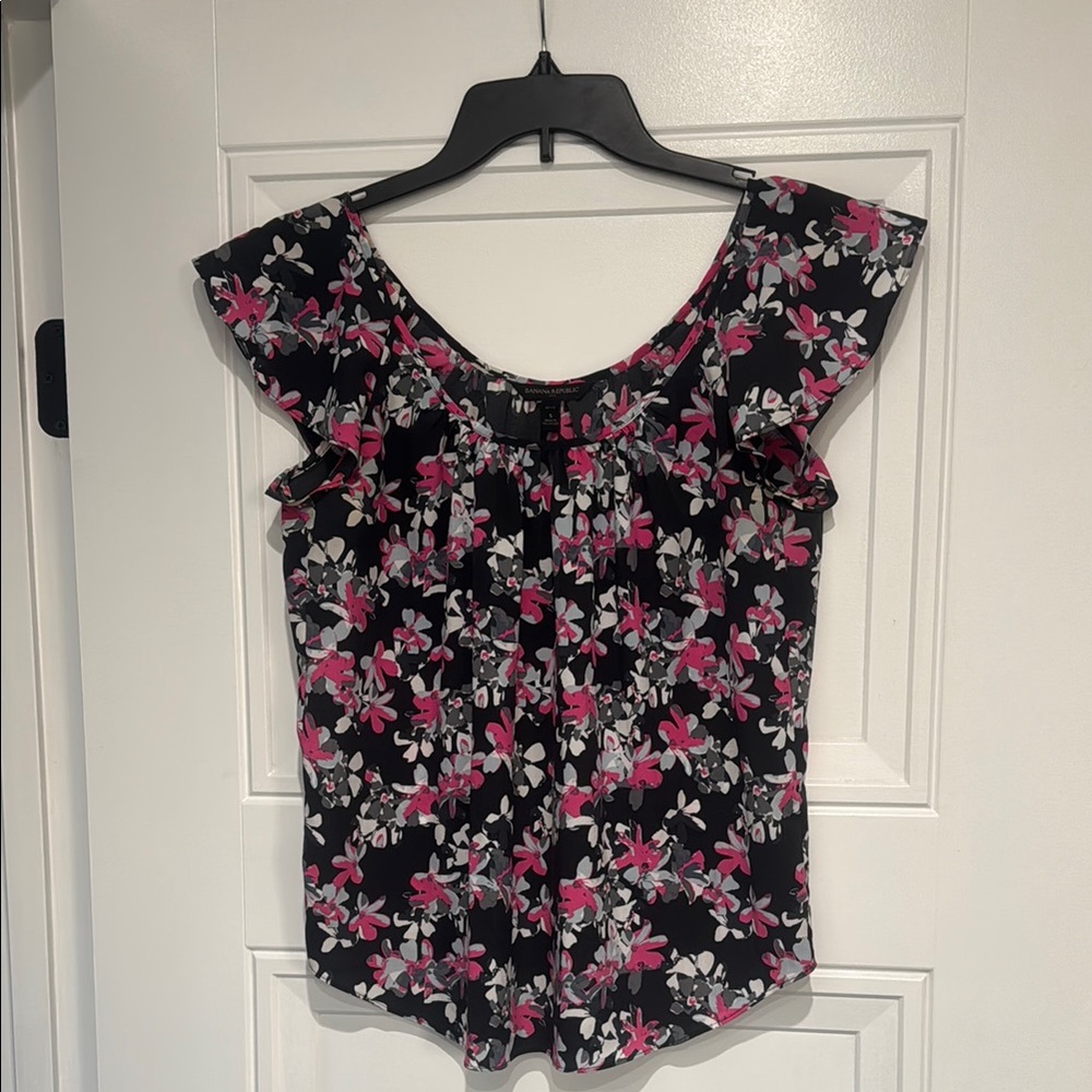 Floral Black and Pink Women's Top